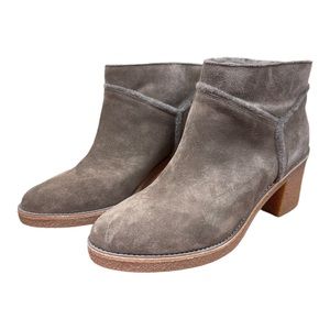 New UGG Women's Kasen Gray Bootie Size 9.5 Ankle Shearling Designer Contemporary